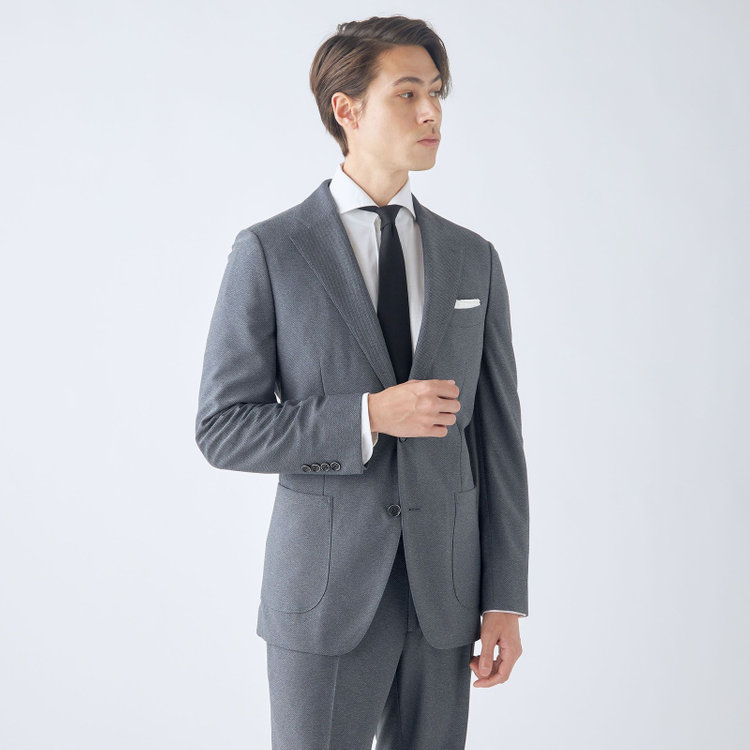 シルバーライン 【CLASSICO TAPERED】【春夏】2釦シングルジャケット/グレー/パッチポケット/4S SUSTAINABILITY&ECOLOGY FABRIC グレー中間