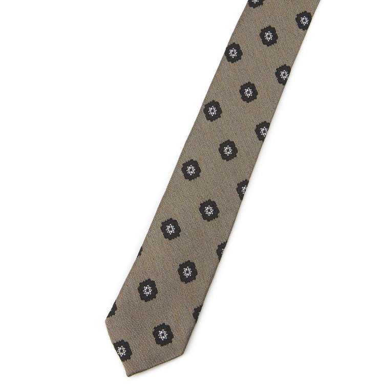 シルバーライン 【SILVER LINE】シルク小紋ネクタイ 8.5cm幅/グレー/SARUTAHIKO COFFEE その他