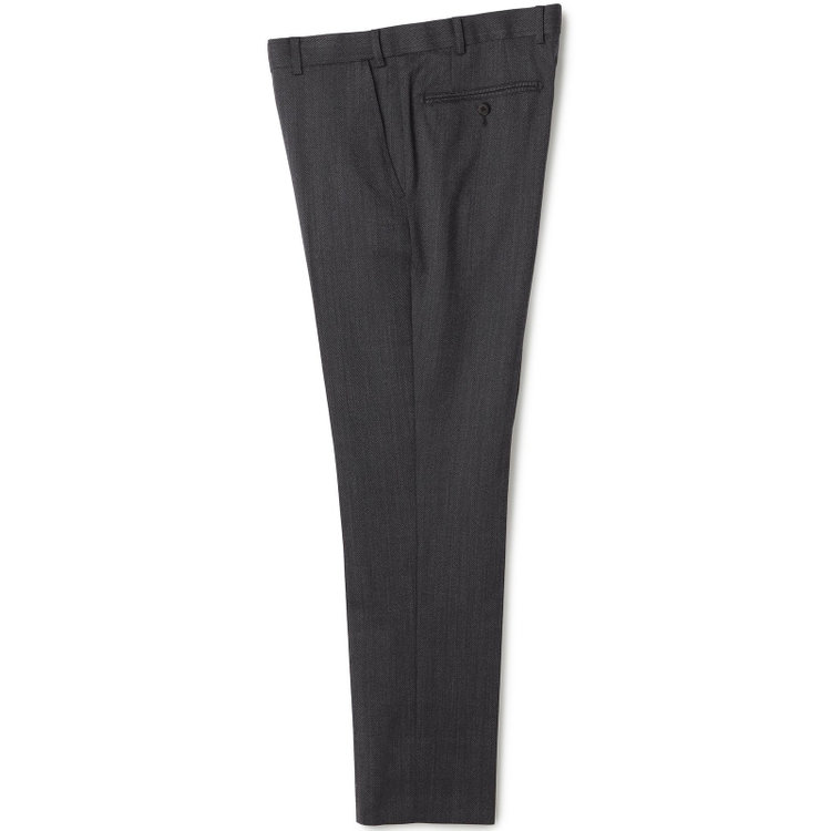 シルバーライン 【4S CROSS】【年間】セットアップパンツ 0タック/グレー×カルゼ/ウエストムーブ/※裾上げ済仕様 グレー中間