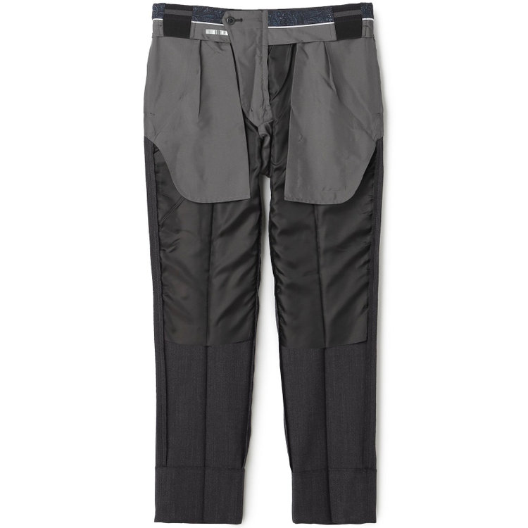 シルバーライン 【4S CROSS】【年間】セットアップパンツ 0タック/グレー×カルゼ/ウエストムーブ/※裾上げ済仕様 グレー中間