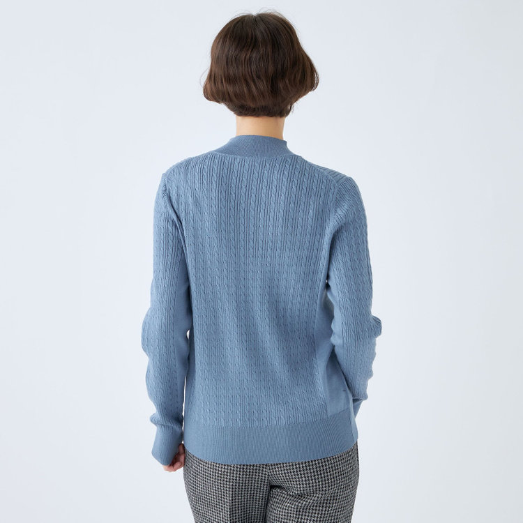 シルバーライン 【SL】【秋冬】 ハイネック ニットセーター/ブルー/マシンウォッシャブル 青淡色
