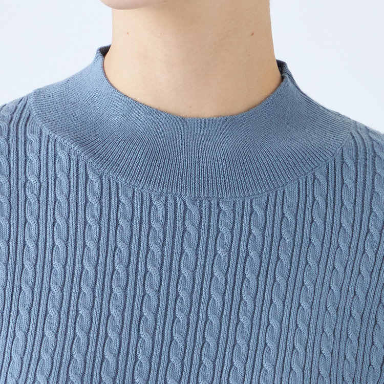 シルバーライン 【SL】【秋冬】 ハイネック ニットセーター/ブルー/マシンウォッシャブル 青淡色