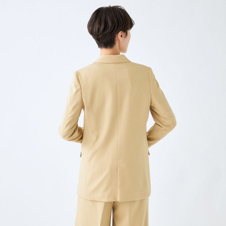 シルバーライン 【SL】【秋冬】6釦2掛けダブルワイドパンツスーツ/ライトブラウン/ストレッチ/ウエスト内側アジャスター/ウォッシャブル/※裾上げ済み仕様 茶淡色