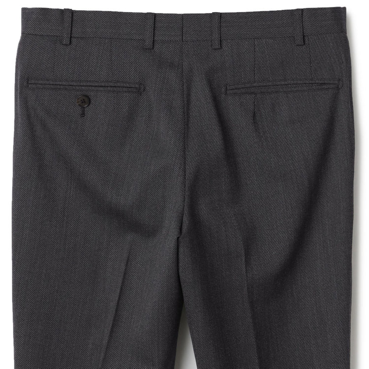 シルバーライン 【4S CROSS】【年間】セットアップパンツ 0タック/グレー×カルゼ/ウエストムーブ/※裾上げ済仕様 グレー中間