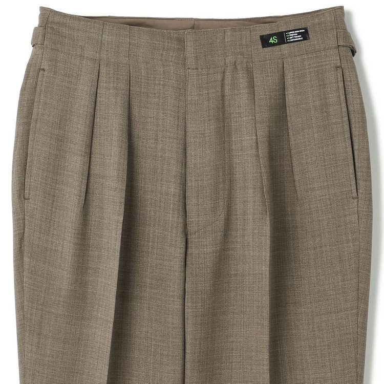 ブラックライン 【発送在庫あり】【RBC】【春夏】2タックワイドパンツ/カーキ/サイド尾錠/4S SUSTAINABILITY&ECOLOGY FABRIC/※裾上げ必要 黄淡色