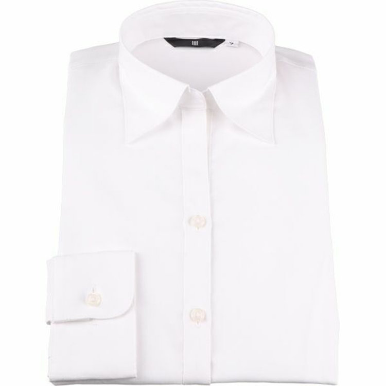SUIT SELECT　アウトレット 【WEB限定/OUTLET/汚れ・キズ等有】【BL/長袖】スキッパーブラウス/ホワイト×ドビーヘリンボーンストライプ/NON IRON-HYBRID ホワイト系(白)