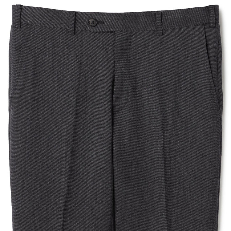 シルバーライン 【4S CROSS】【年間】セットアップパンツ 0タック/グレー×カルゼ/ウエストムーブ/※裾上げ済仕様 グレー中間