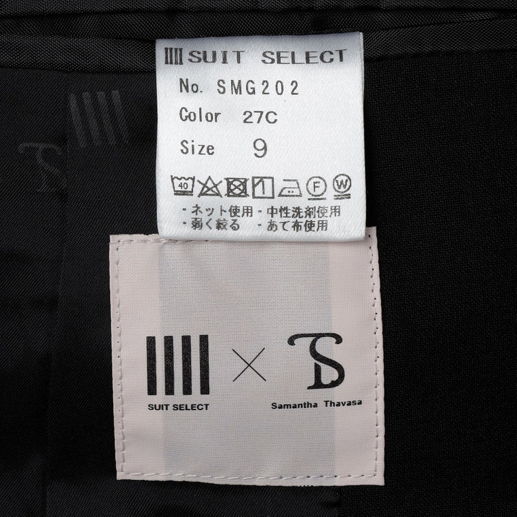 ブラックライン 【SUIT SELECT×Samantha Thavasa】【年間】2釦ジャケット/究極のブラック/4S/マシンウォシャブル 黒