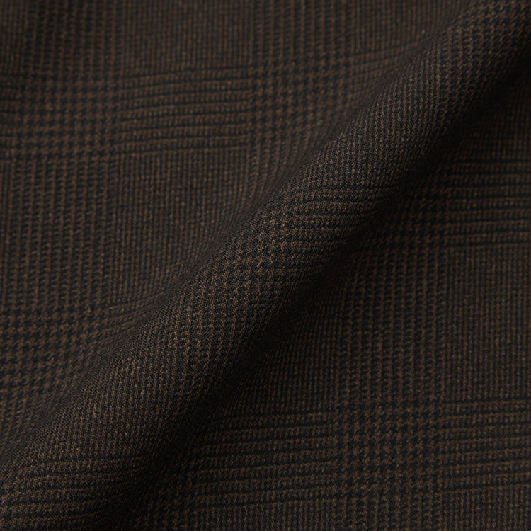 ブラックライン 【SLIM TAPERED_2】【秋冬】2釦シングルスリーピーススーツ 0タック/ブラウン×チェック/ウエストシャーリング/4S SUSTAINABILITY&ECOLOGY FABRIC/※パンツ裾上げ済仕様 茶濃色