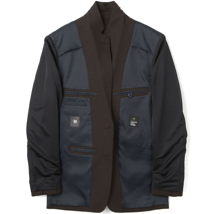 ブラックライン 【SLIM TAPERED_2】【秋冬】2釦シングルスリーピーススーツ 0タック/ブラウン×チェック/ウエストシャーリング/4S SUSTAINABILITY&ECOLOGY FABRIC/※パンツ裾上げ済仕様 茶濃色