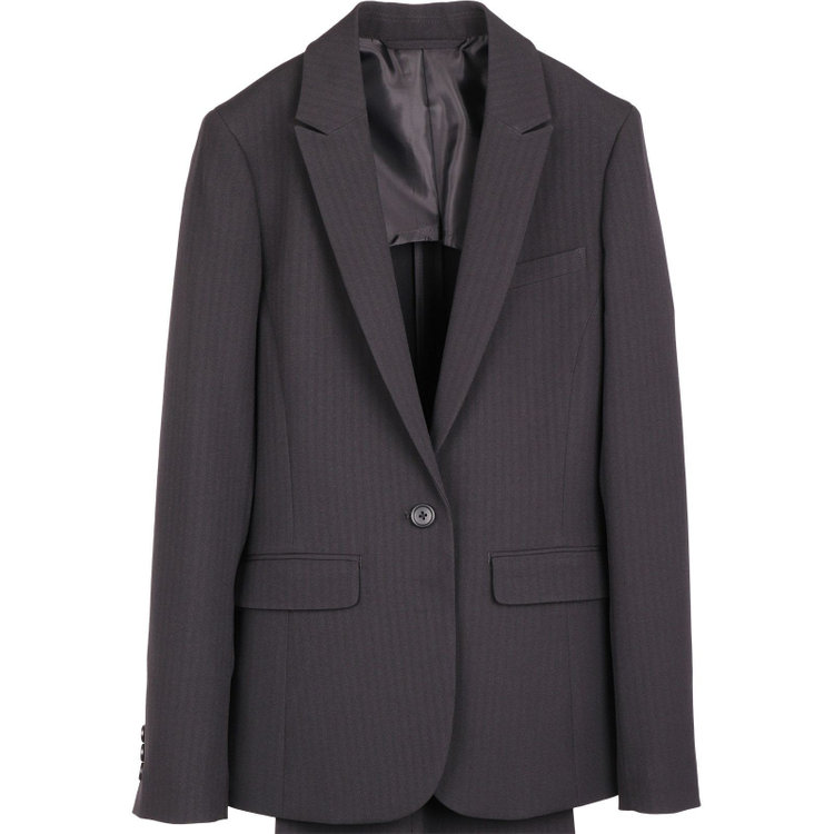 ブラックライン 【WEB限定/OUTLET】【SL】【年間】1釦シングル テーパードパンツスーツ/ブラック×シャドーストライプ/ウォッシャブル ブラック系(黒)