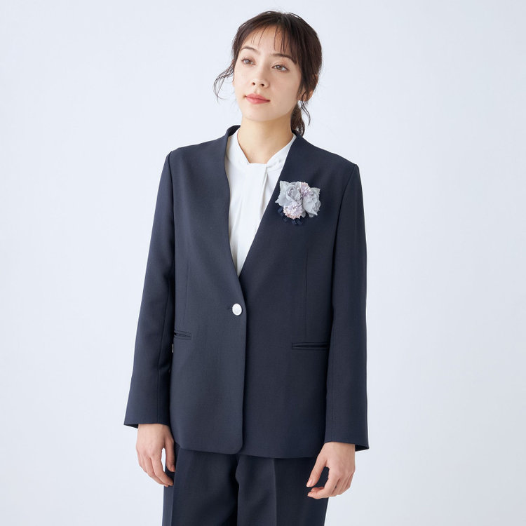 スーツセレクト コサージュ/グレー グレー淡色