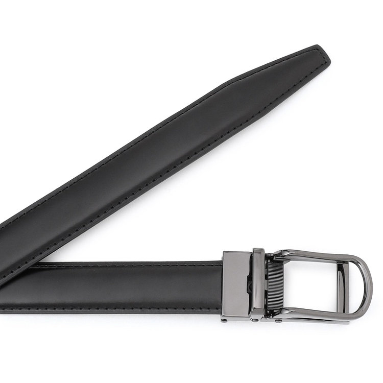 ブラックライン 【フリーアジャスト仕様/5mm間隔/32段階】バックルベルト 2.5cm幅/ブラック(ウエスト94cmまで対応) 黒