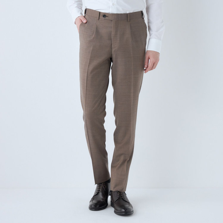 シルバーライン 【CLASSICO TAPERED】【春夏】2釦シングルスーツ 1タック/ブラウン/ウエストムーブ/REDA ACTIVE/NEW ZEALAND MERINO/SHOWER CLEAN/※パンツ裾上げ済仕様 茶淡色