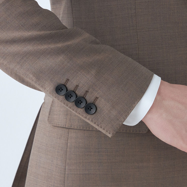 シルバーライン 【CLASSICO TAPERED】【春夏】2釦シングルスーツ 1タック/ブラウン/ウエストムーブ/REDA ACTIVE/NEW ZEALAND MERINO/SHOWER CLEAN/※パンツ裾上げ済仕様 茶淡色