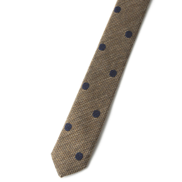 シルバーライン 【発送在庫あり】【SILVER LINE】コットンウールシルクドットネクタイ 8.5cm幅/ベージュ/ITALIAN FABRICS その他