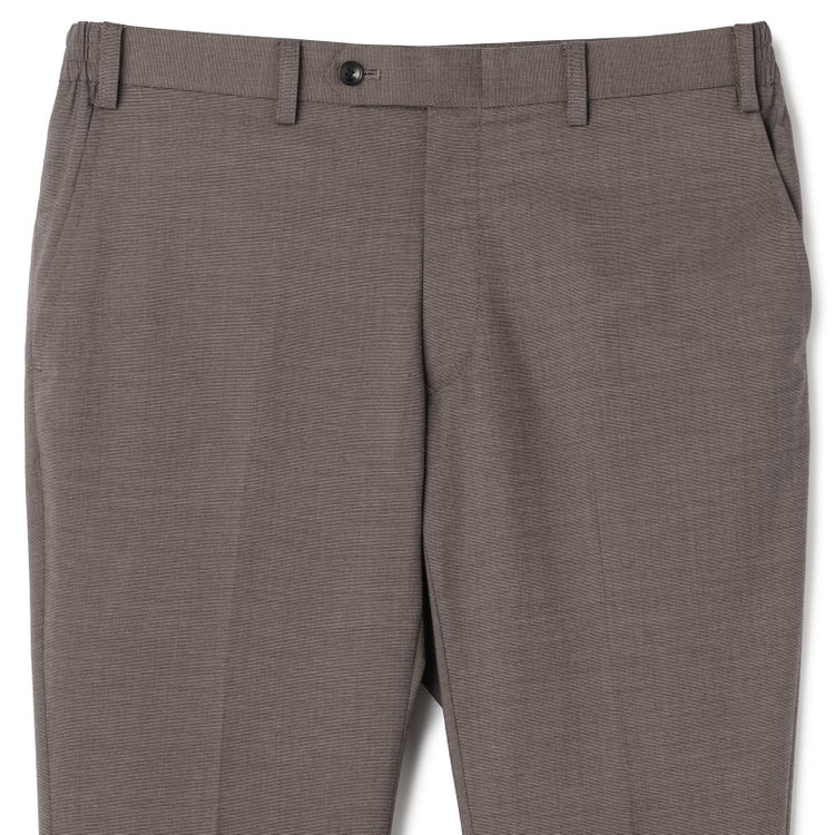 ブラックライン 【SLIM TAPERED_2】【春夏】2釦シングルスーツ 0タック/ブラウン/ウエストシャーリング/4S SUSTAINABILITY&ECOLOGY FABRIC/ウォッシャブル/※パンツ裾上げ済仕様 茶中間