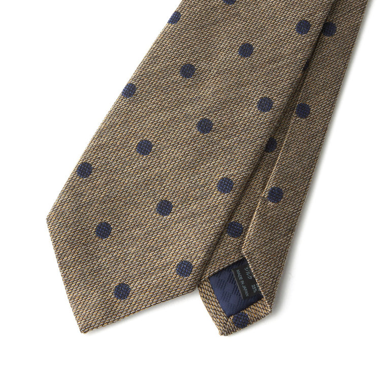 シルバーライン 【発送在庫あり】【SILVER LINE】コットンウールシルクドットネクタイ 8.5cm幅/ベージュ/ITALIAN FABRICS その他