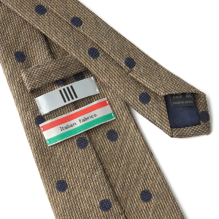 シルバーライン 【発送在庫あり】【SILVER LINE】コットンウールシルクドットネクタイ 8.5cm幅/ベージュ/ITALIAN FABRICS その他
