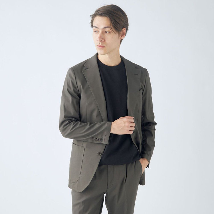 シルバーライン 【CLASSICO TAPERED】【春夏】1タックテーパードパンツ/カーキ/ウエストムーブ/ICE EFFECT/※裾上げ済仕様 黄淡色