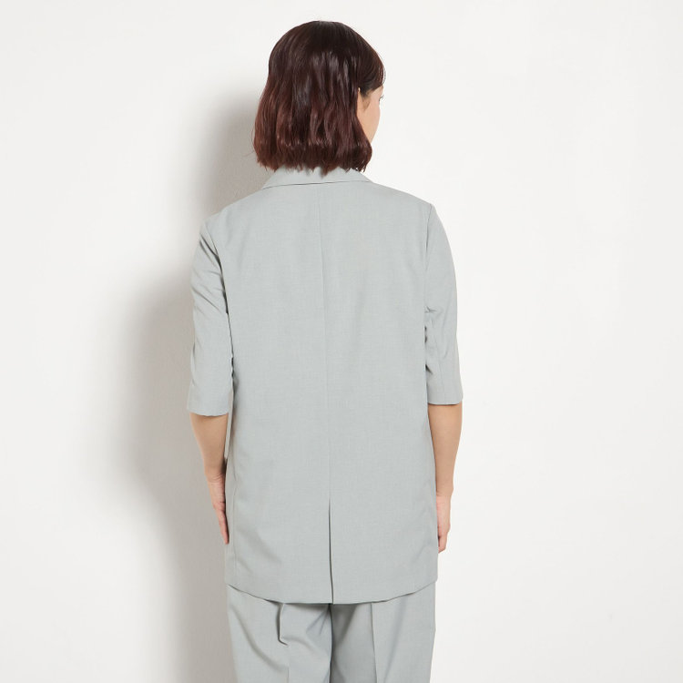 シルバーライン 【RELAX WIDE】【春夏】 2釦1掛けダブルジャケットワイドパンツスーツ/グレー/4S SUSTAINABILITY&ECOLOGY FABRIC/※パンツ裾上げ済仕様 茶中間