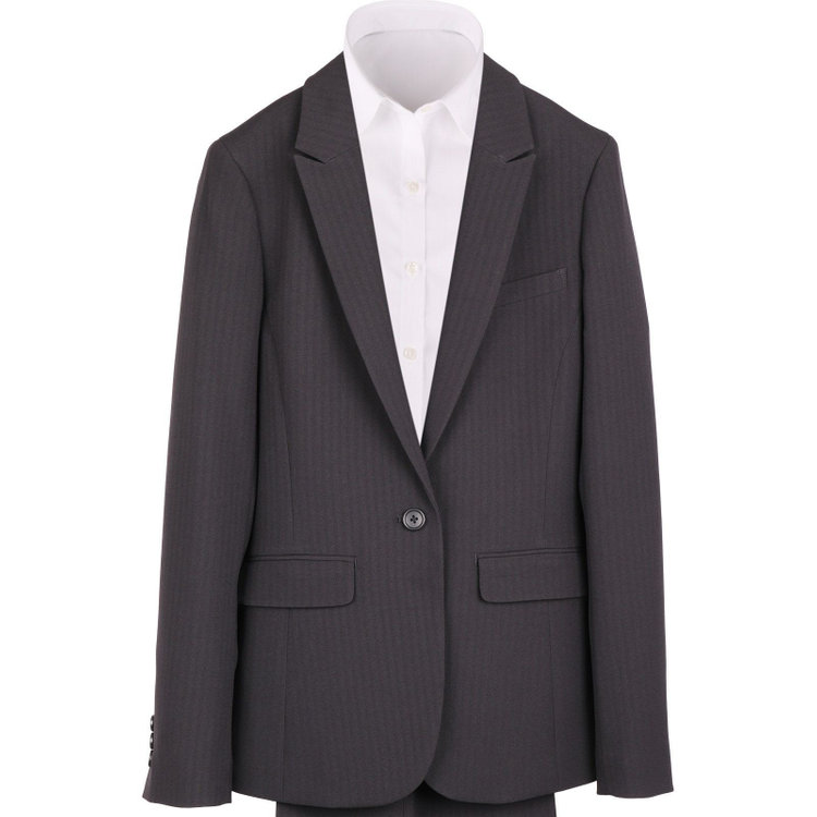 ブラックライン 【WEB限定/OUTLET】【SL】【年間】1釦シングル テーパードパンツスーツ/ブラック×シャドーストライプ/ウォッシャブル ブラック系(黒)