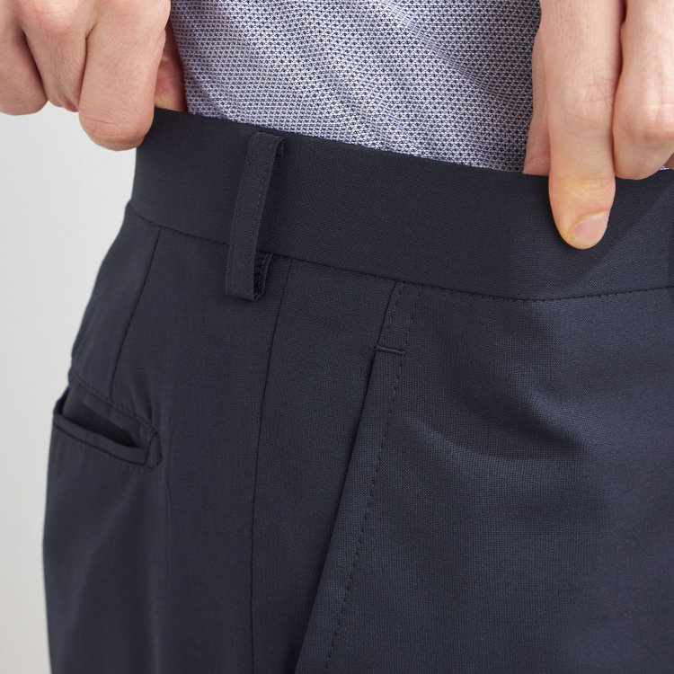 ブラックライン 【SLIM TAPERED_2】【年間】スペアパンツ付き/2釦シングルスーツ 0タック/ネイビー×ソリッド/THE RECRUIT STYLE/SHOWER CLEAN/※裾上げ必要 紺中間