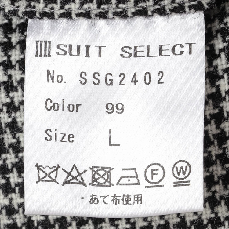 シルバーライン 【発送在庫あり】【RBC】【秋冬】ウールブレンド1タックテーパードパンツ/ブラック＆ホワイト×ハウンドトゥース/ウエストムーブ/RE:NEWOOL/※裾上げ必要 その他