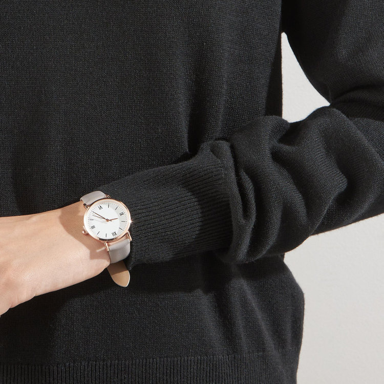 シルバーライン 天竺ハイネックニット/ブラック 黒