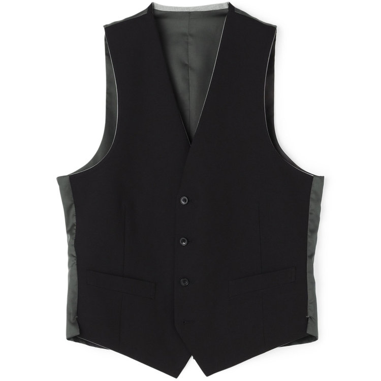 ブラックライン 【BLACK LINE】【年間】リバーシブルジレ(ベスト)/ブラック×ソリッド＆グレー×ソリッド グレー中間