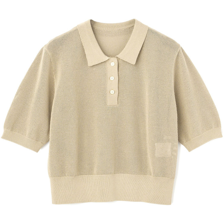 シルバーライン 12Gメッシュポロ/ブラウン 茶淡色