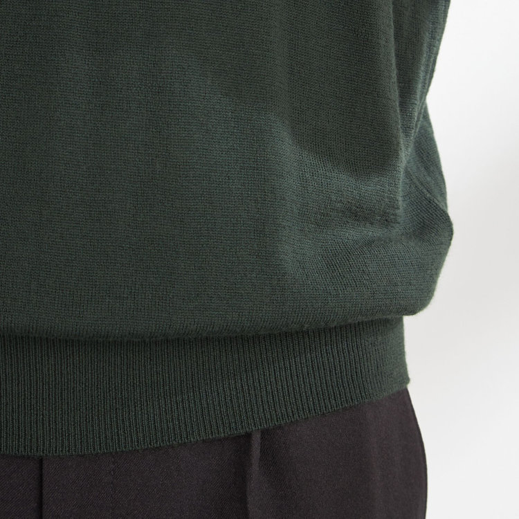 スーツセレクト 【RBC】【秋冬】ウールモックネックニットセーター/グリーン/ZEGNA BARUFFA/マシンウォッシャブル 緑中間