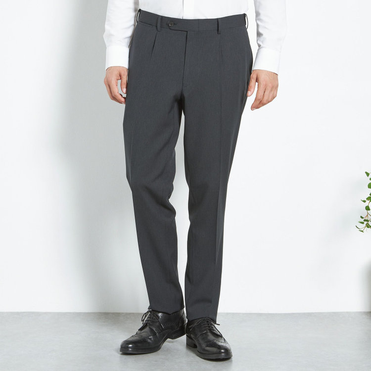 シルバーライン 【CLASSICO TAPERED】【春夏】1タックテーパードパンツ/グレー/ウエストムーブ仕様/4S SUSTAINABILITY&ECOLOGY FABRIC/※裾上げ済仕様 グレー濃色