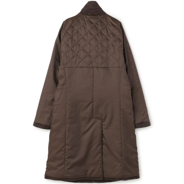 ブラックライン 【SL】ウールブレンド ラグランチェスターコート/ブラウン×チェック/RE:NEWOOL ブラウン系(茶)