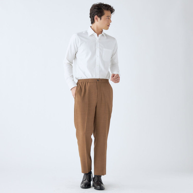 ブラックライン 【RBC】【春夏】オーバーサイズパンツ/ブラウン/ウエストシャーリング/ドローコード/4S SUSTAINABILITY&ECOLOGY FABRIC/※裾上げ済仕様 茶中間