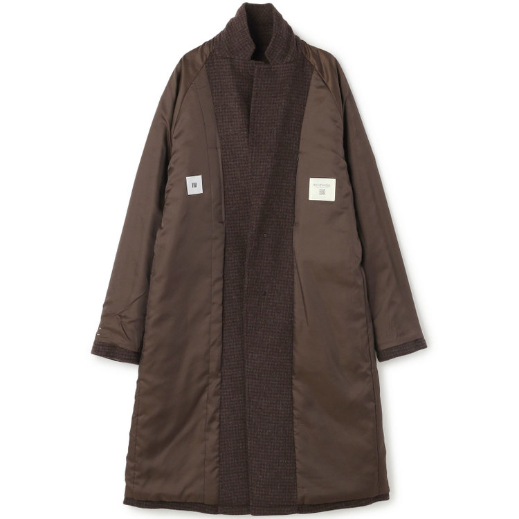 ブラックライン 【SL】ウールブレンド ラグランチェスターコート/ブラウン×チェック/RE:NEWOOL ブラウン系(茶)