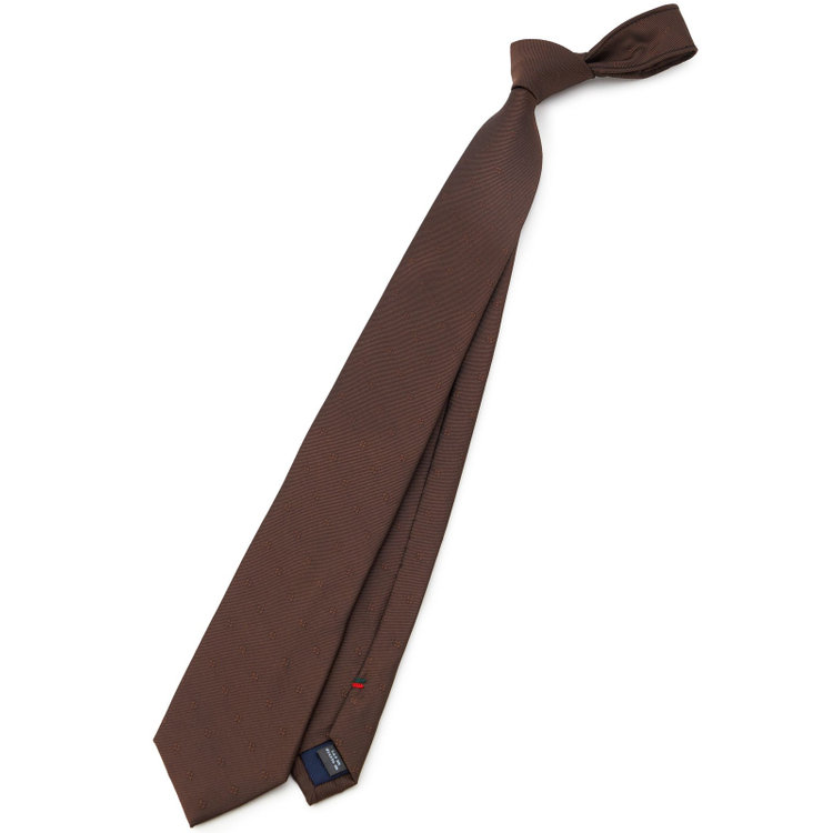 ブラックライン 【BLACK LINE】シルクブレンド小紋ネクタイ 7.5cm幅/ブラウン その他