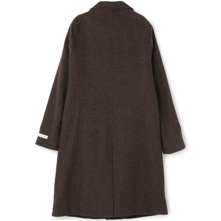 ブラックライン 【SL】ウールブレンド ラグランチェスターコート/ブラウン×チェック/RE:NEWOOL ブラウン系(茶)