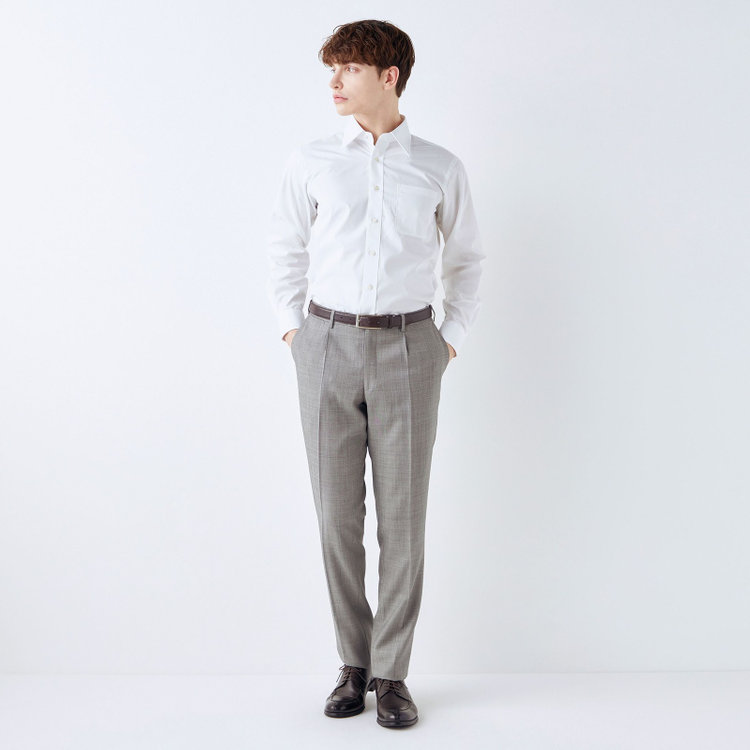 シルバーライン 【CLASSICO TAPERED】【春夏】ウール 1タックテーパードパンツ/グレー/ウエストムーブ/※裾上げ必要 グレー淡色