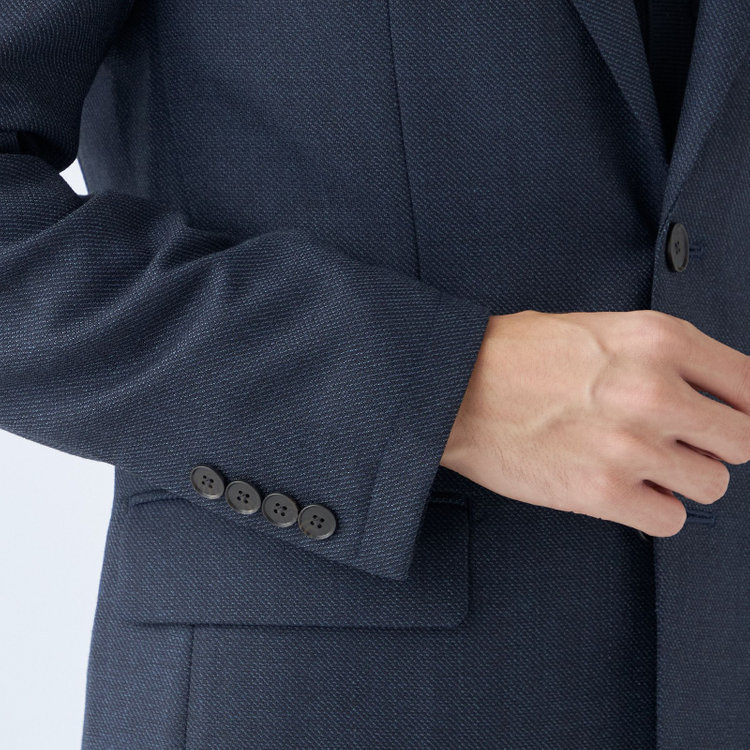 シルバーライン 【RBC】【秋冬】ウールブレンド2釦ジャケット/ネイビー×バーズアイ 紺中間