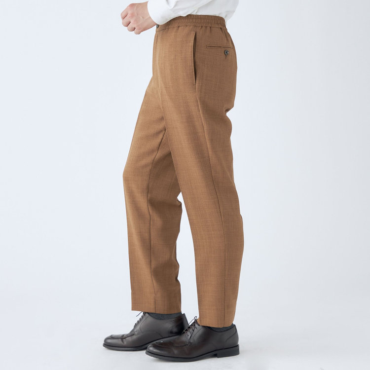 ブラックライン 【RBC】【春夏】オーバーサイズパンツ/ブラウン/ウエストシャーリング/ドローコード/4S SUSTAINABILITY&ECOLOGY FABRIC/※裾上げ済仕様 茶中間