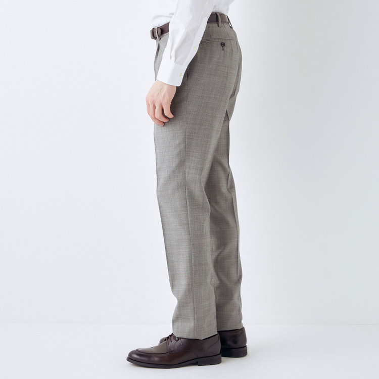 シルバーライン 【CLASSICO TAPERED】【春夏】ウール 1タックテーパードパンツ/グレー/ウエストムーブ/※裾上げ必要 グレー淡色