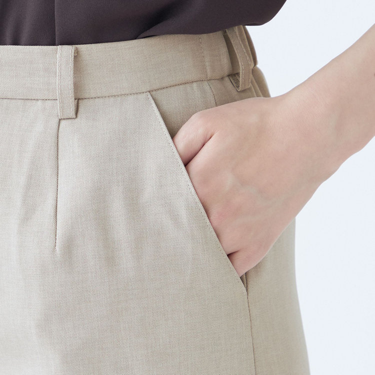 シルバーライン 【SL】【年間】センタープレスパンツ/ベージュ/ウォッシャブル/裾上げ済み仕様 茶淡色