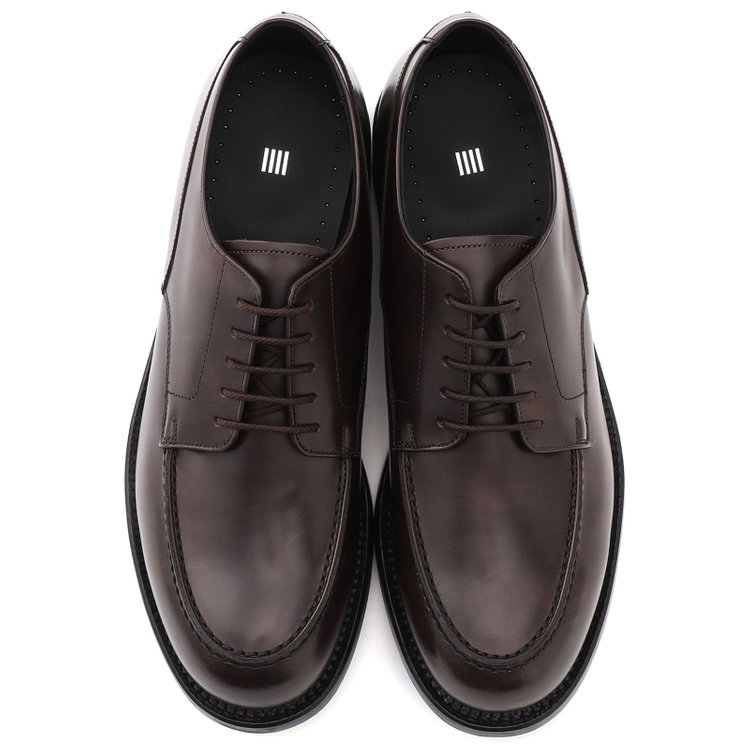 ブラックライン Uチップドレスシューズ/ブラウン/牛革/グットイヤーウエルト製法/MADE IN JAPAN 茶濃色