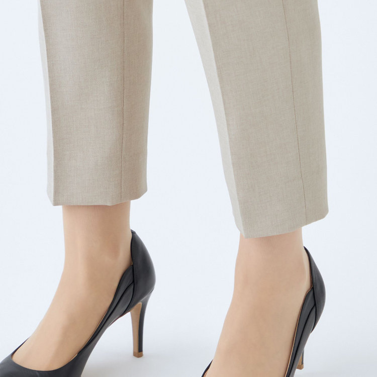 シルバーライン 【SL】【年間】センタープレスパンツ/ベージュ/ウォッシャブル/裾上げ済み仕様 茶淡色