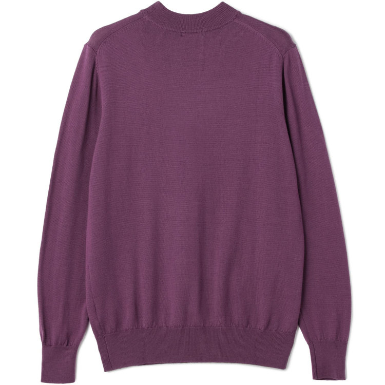 スーツセレクト 【RBC】【秋冬】ウールモックネックニットセーター/パープル/ZEGNA BARUFFA/マシンウォッシャブル 紫中間