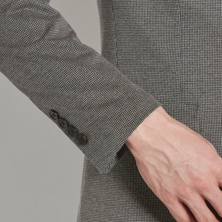 シルバーライン 【5DAYS CLOSET】【RBC】【春夏】2釦シングルジャケット/グレー×ハウンドトゥース/パッチポケット グレー中間