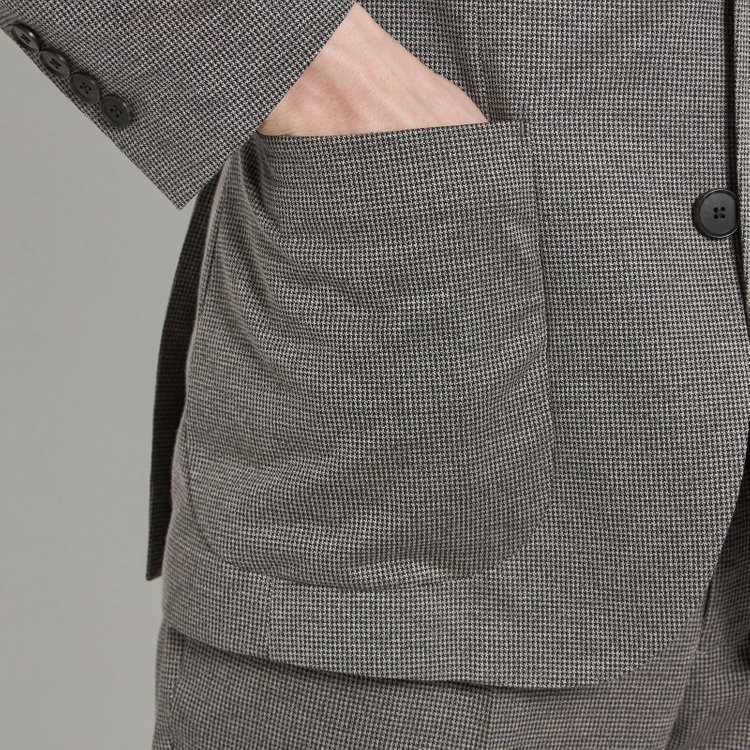 シルバーライン 【5DAYS CLOSET】【RBC】【春夏】2釦シングルジャケット/グレー×ハウンドトゥース/パッチポケット グレー中間