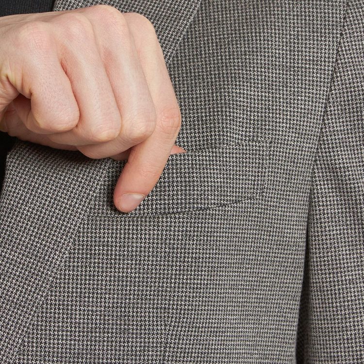 シルバーライン 【5DAYS CLOSET】【RBC】【春夏】2釦シングルジャケット/グレー×ハウンドトゥース/パッチポケット グレー中間