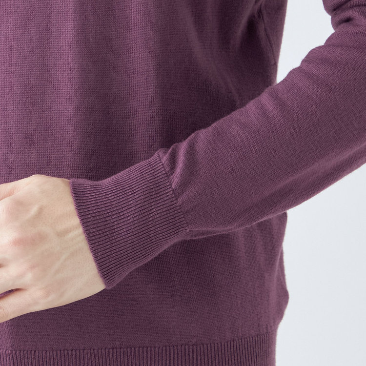 スーツセレクト 【RBC】【秋冬】ウールモックネックニットセーター/パープル/ZEGNA BARUFFA/マシンウォッシャブル 紫中間